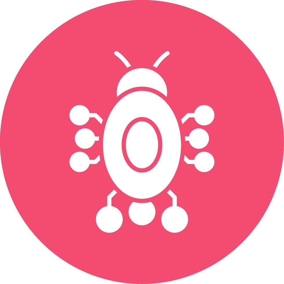 Digital Bug Multi Color Circle Icon vector