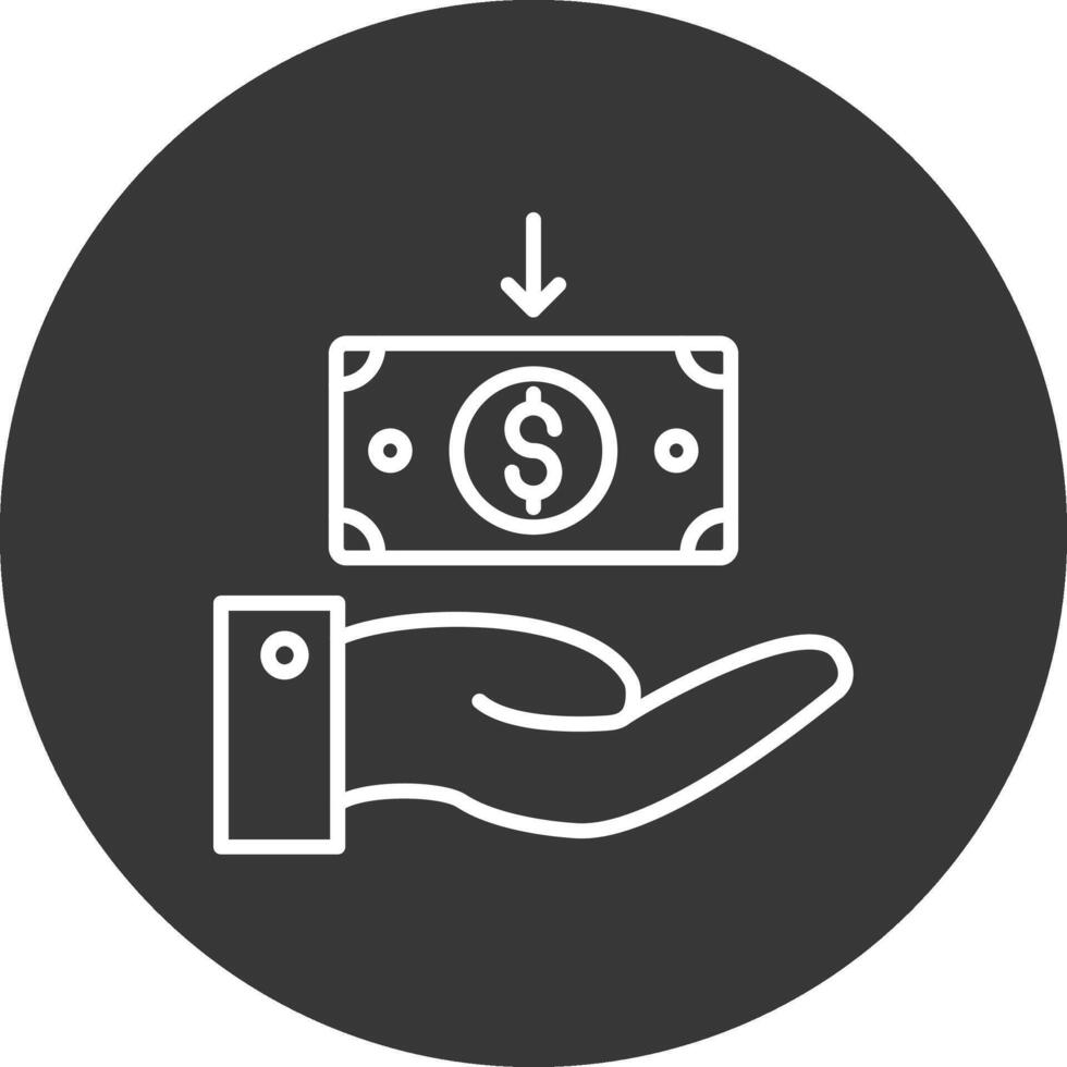 Receive Money Line Inverted Icon Design vector