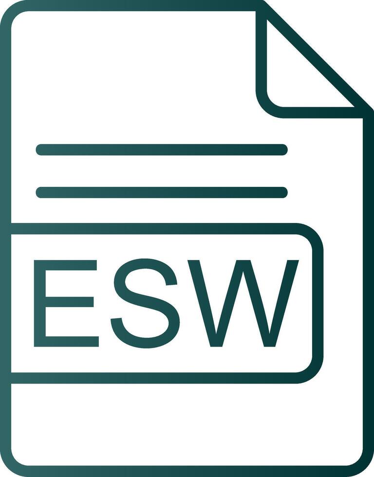 ESW File Format Line Gradient Icon vector