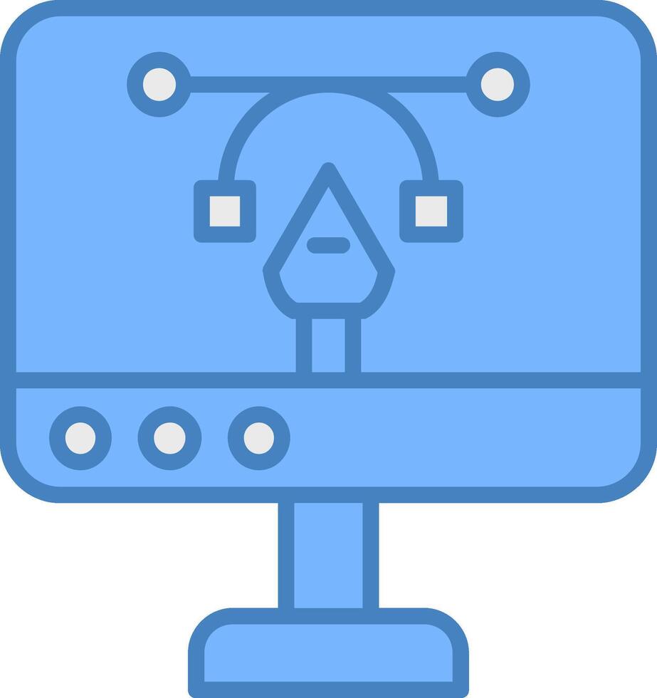 Design Line Filled Blue Icon vector