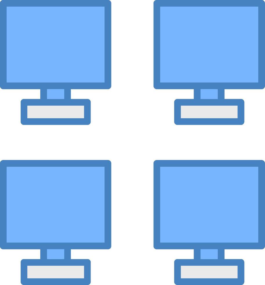 Monitors Line Filled Blue Icon vector