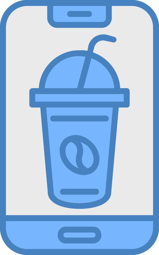 OnLine Filled Blue Order Line Filled Blue Icon vector