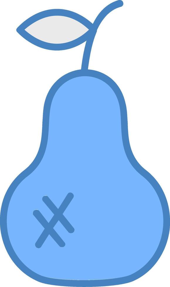 Pears Line Filled Blue Icon vector