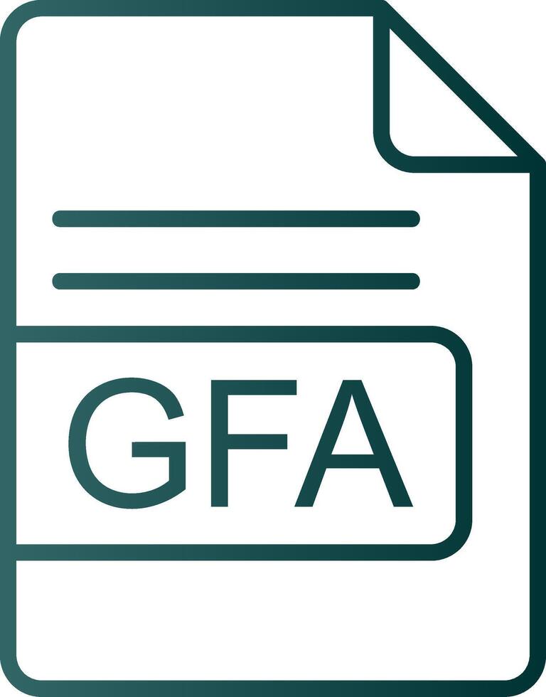 GFA File Format Line Gradient Icon vector