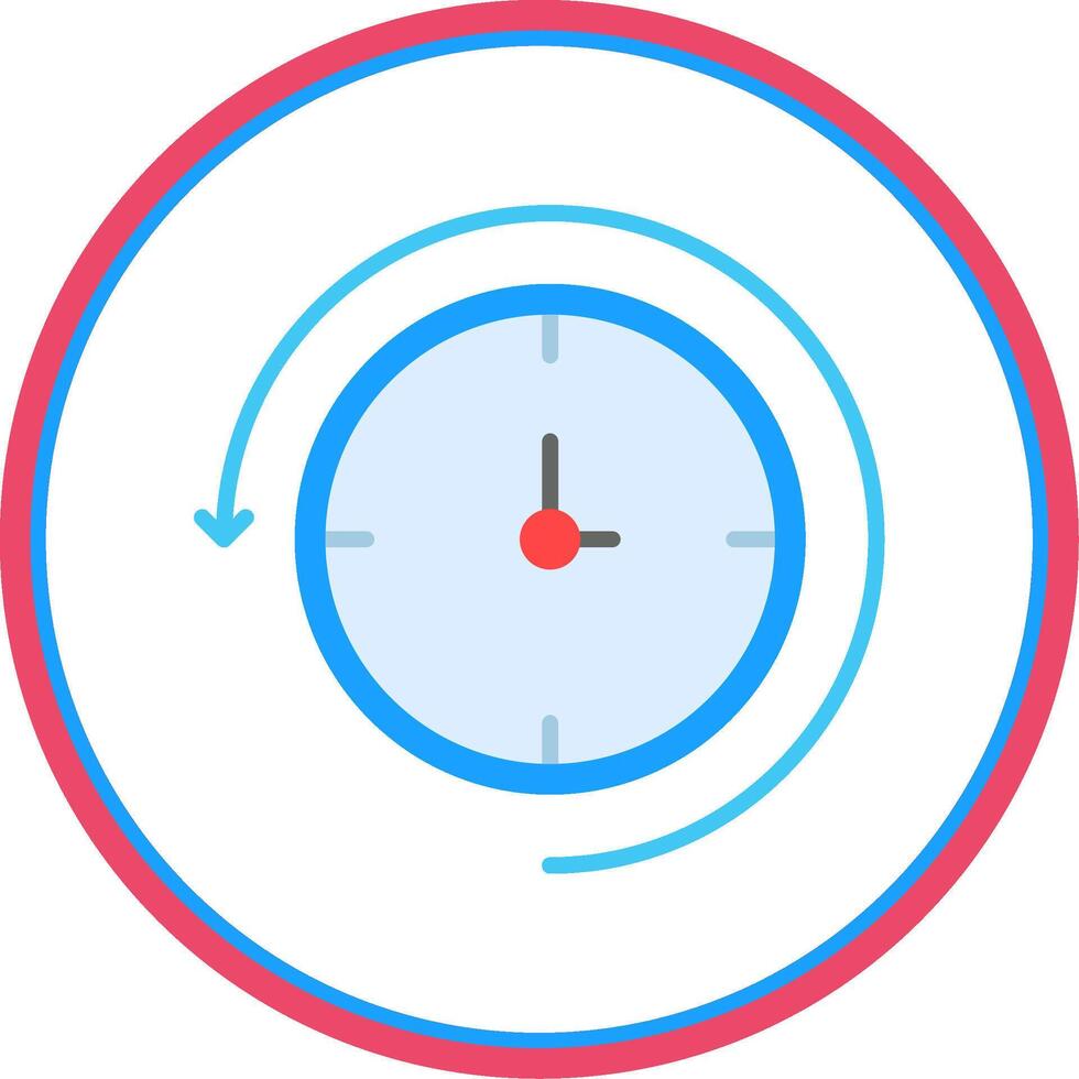 Back In Time Flat Circle Icon vector