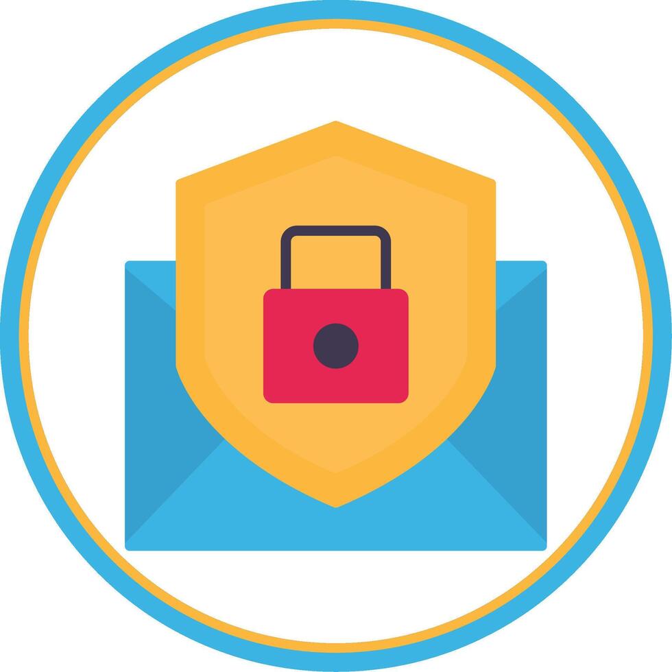 Email Protection Flat Circle Icon vector