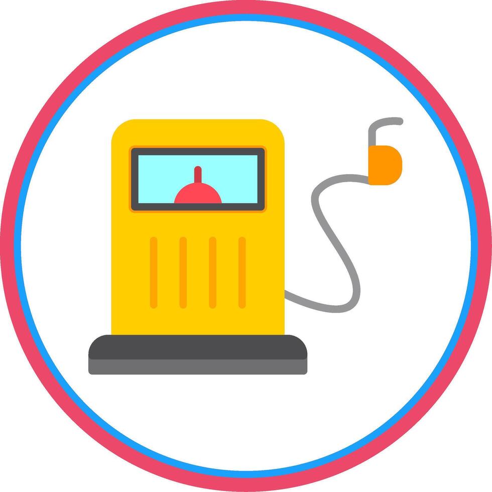 Gas Station Flat Circle Icon vector