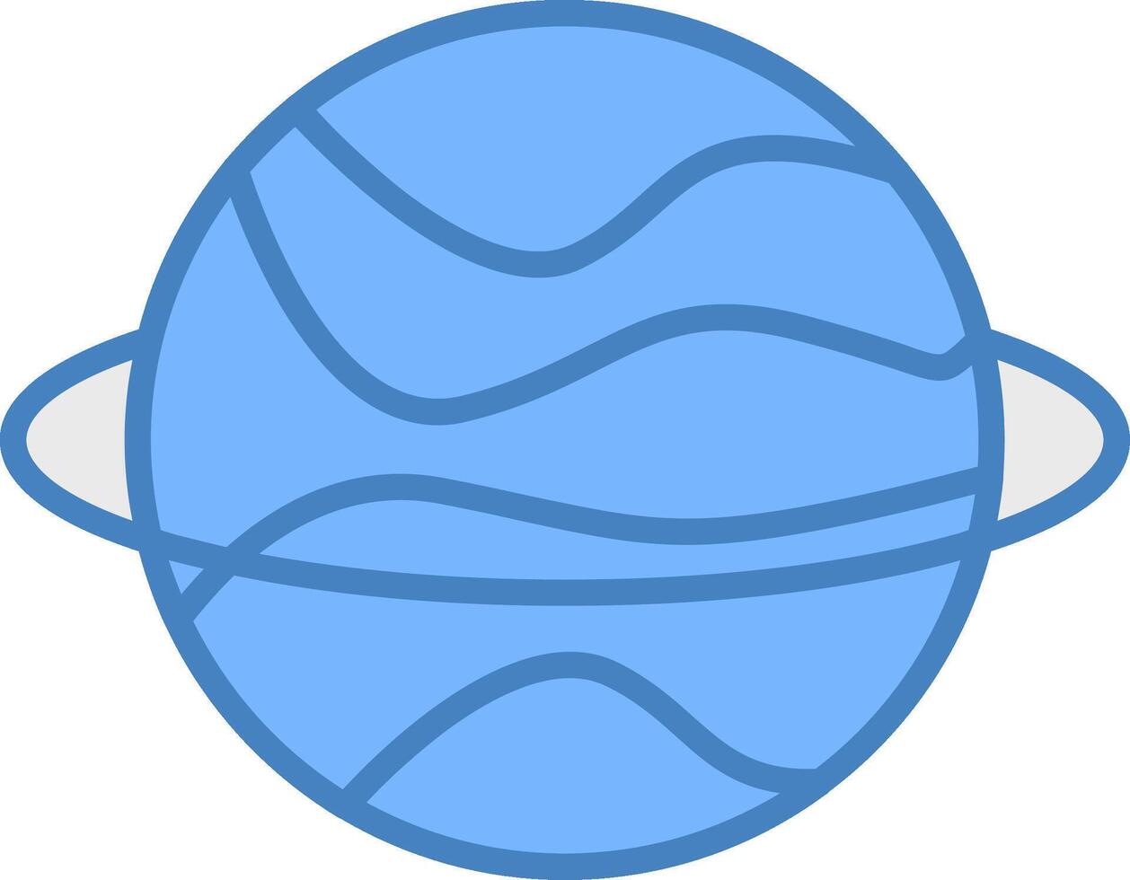 Planet Line Filled Blue Icon vector