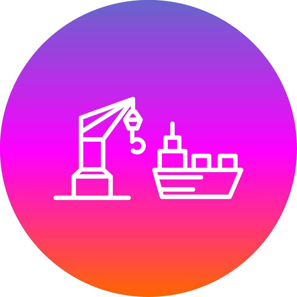Harbor Line Gradient Circle Icon vector