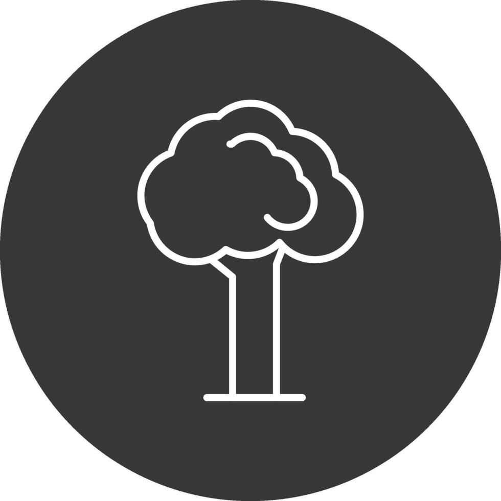 árbol línea invertido icono diseño vector