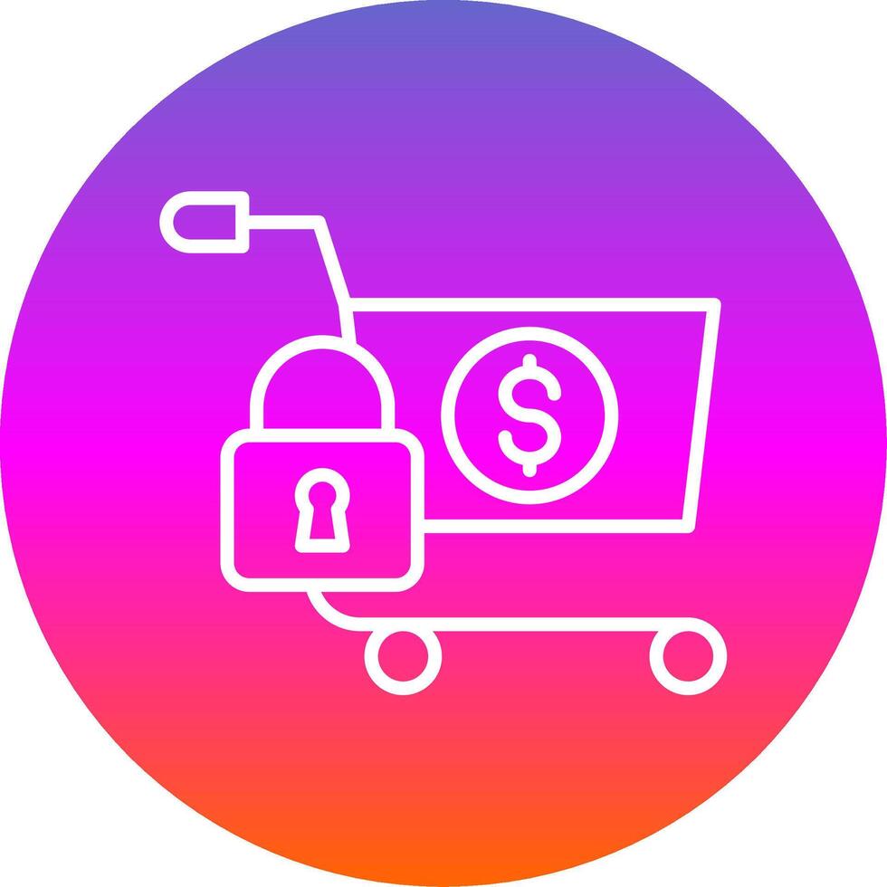 Secure OnLine Gradient Circle Shopping Line Gradient Circle Icon vector