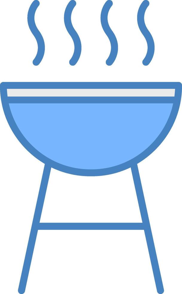 Barbecue Line Filled Blue Icon vector