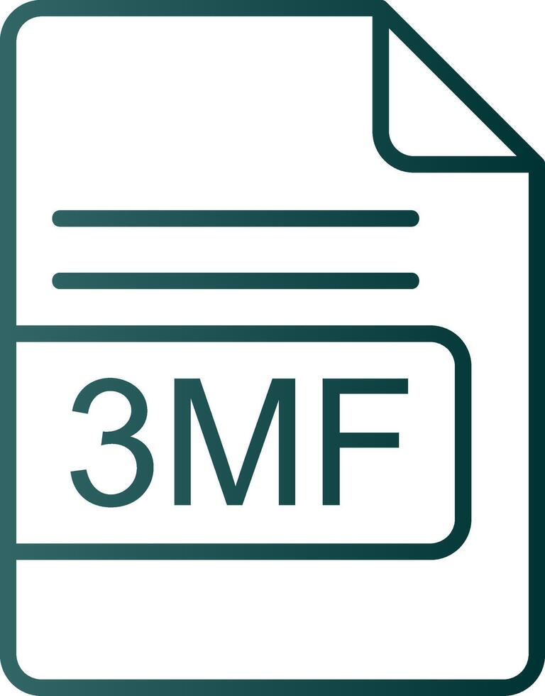 3mf archivo formato línea degradado icono vector