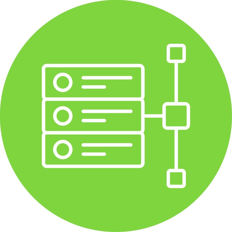 Data Stacks Multi Color Circle Icon vector