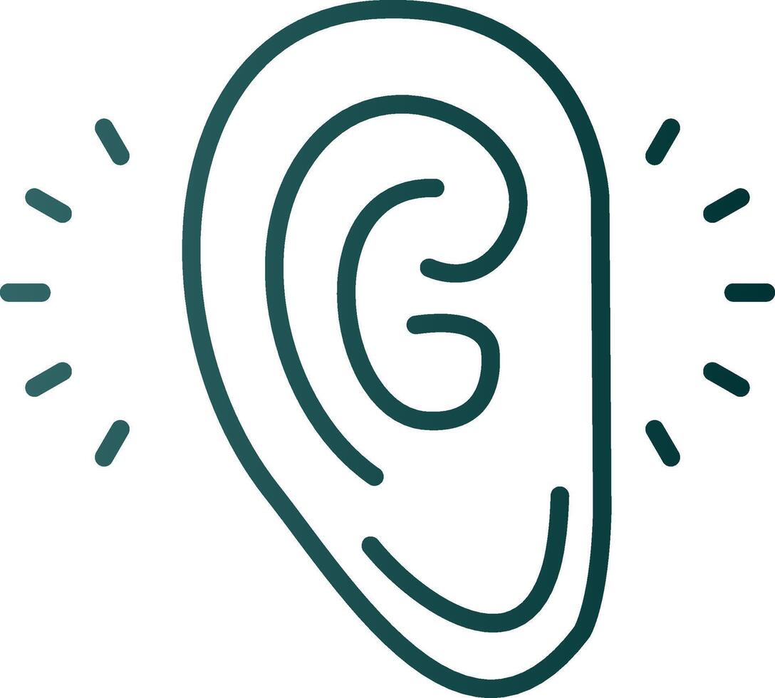 Listening Line Gradient Icon vector