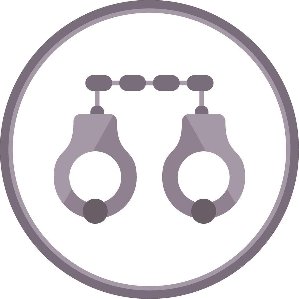 Handcuffs Flat Circle Icon vector