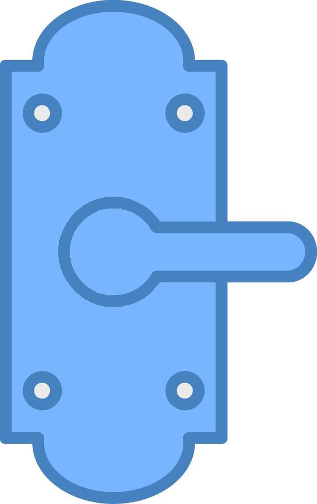 Door Lock Line Filled Blue Icon vector