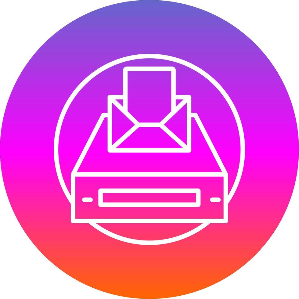 Project Inbox Line Gradient Circle Icon vector