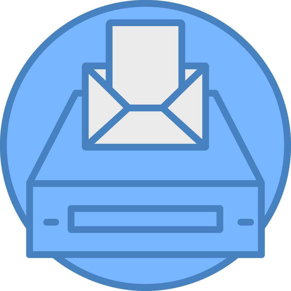 Project Inbox Line Filled Blue Icon vector