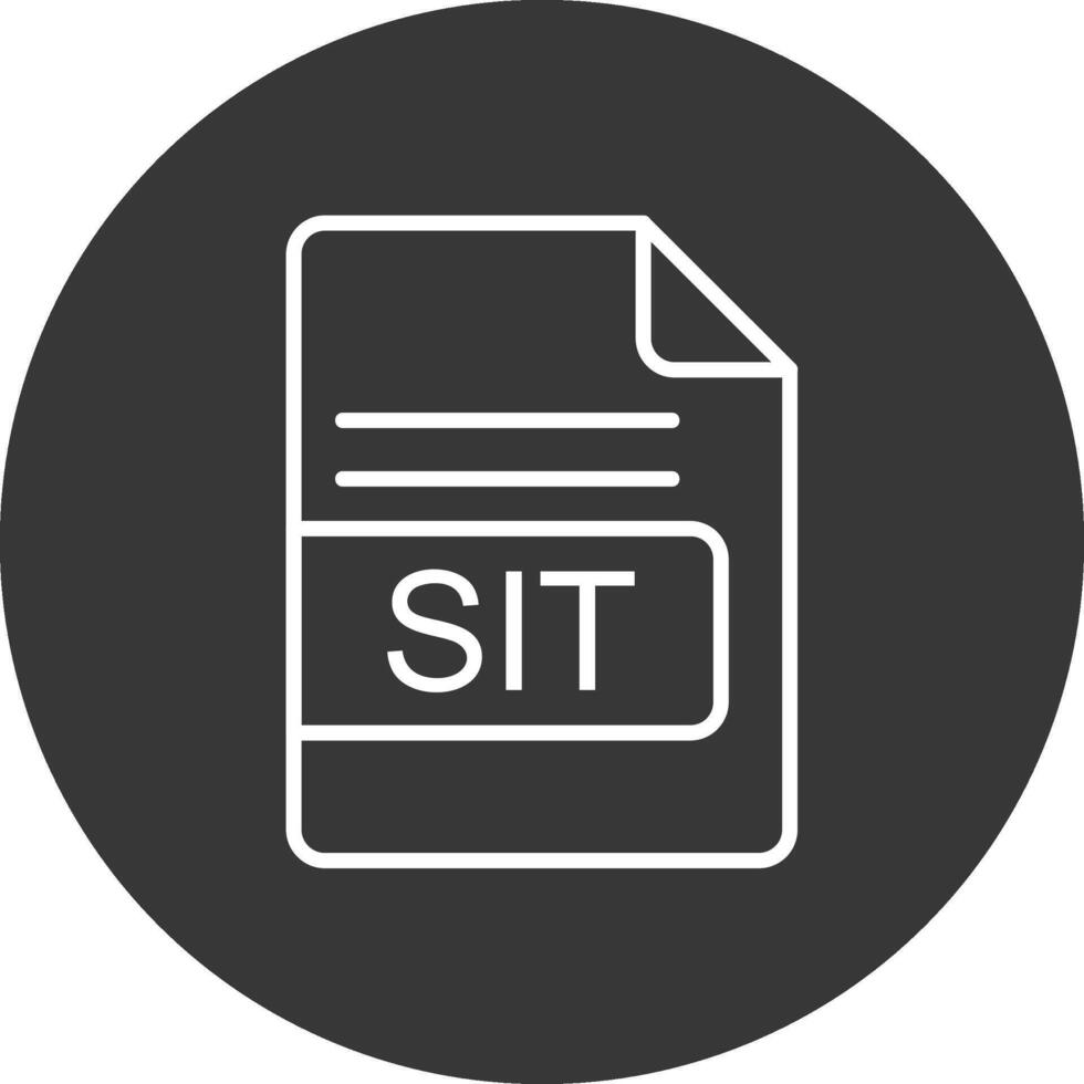 sentar archivo formato línea invertido icono diseño vector