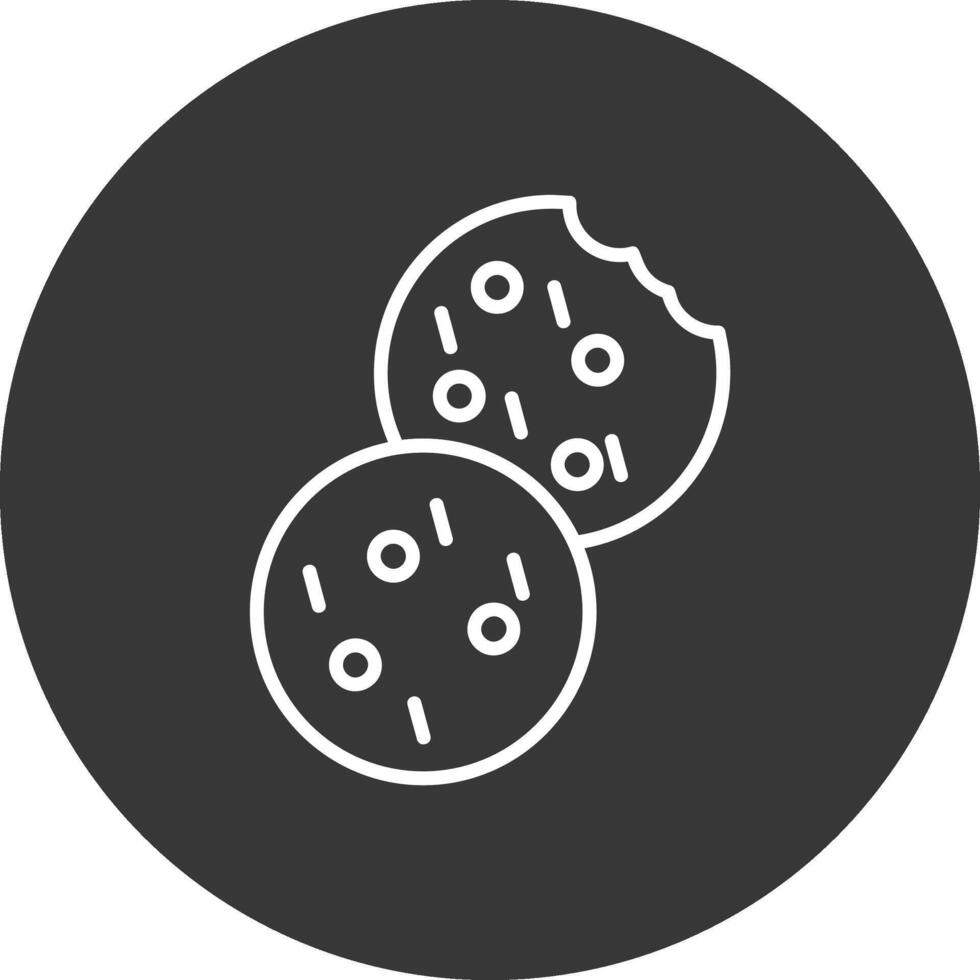 Cookie Line Inverted Icon Design vector