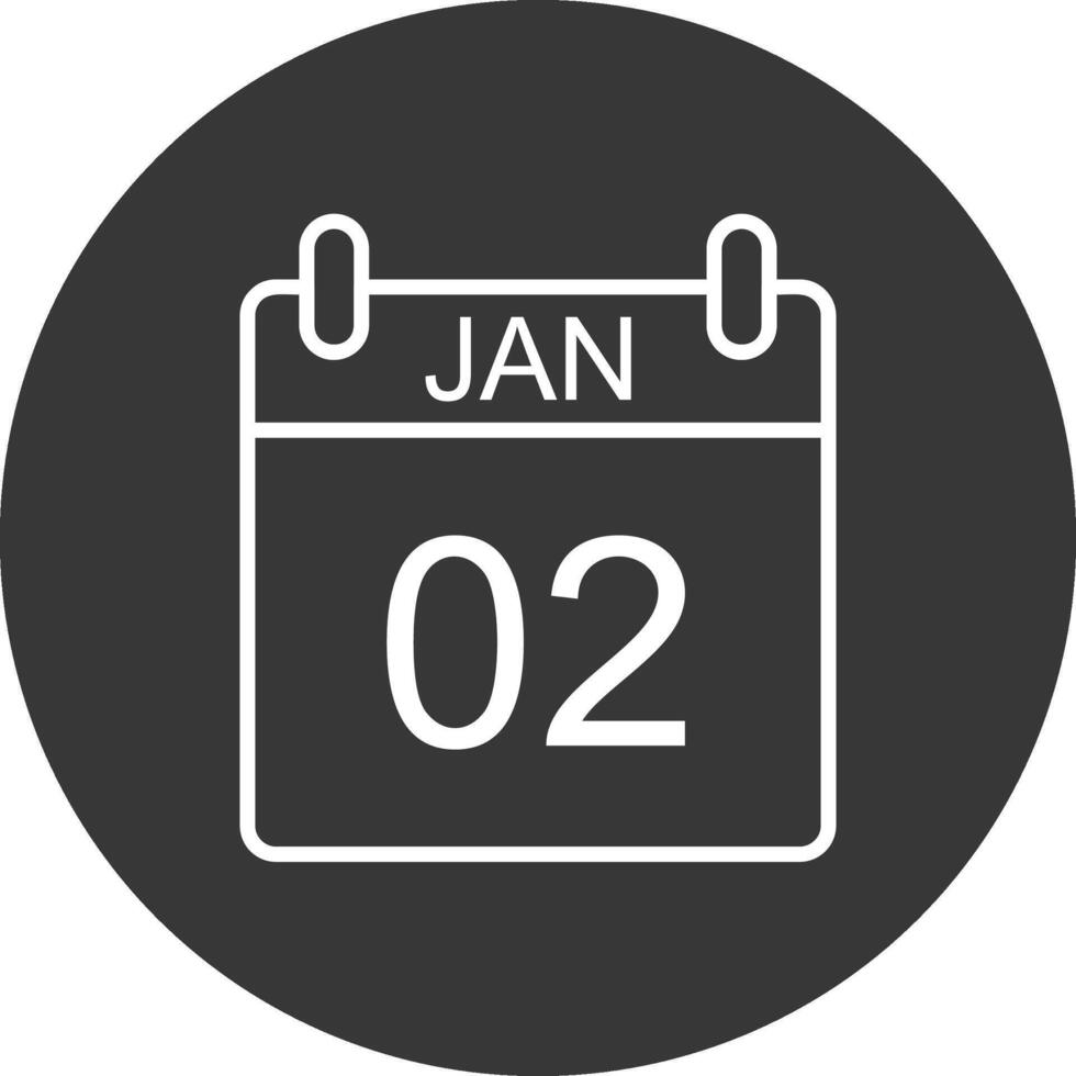 January Line Inverted Icon Design vector