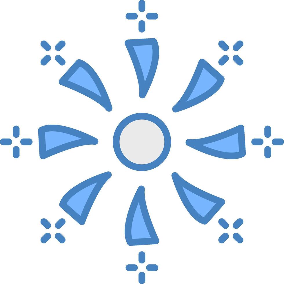 Firework Line Filled Blue Icon vector