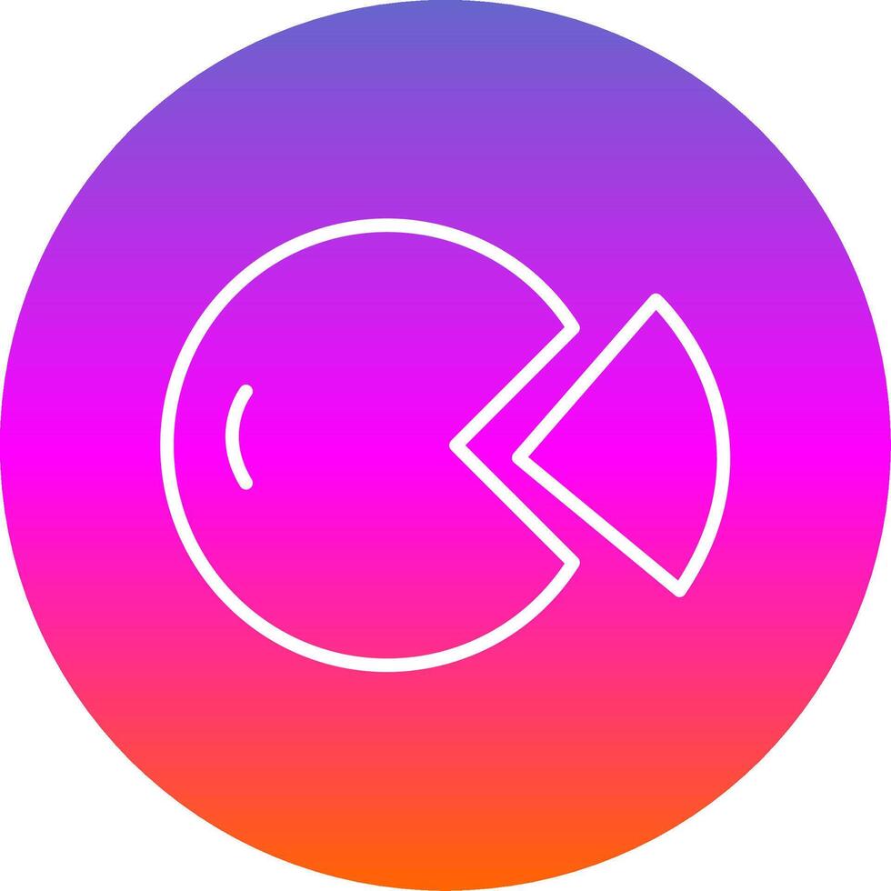 Pie Chart Line Gradient Circle Icon vector