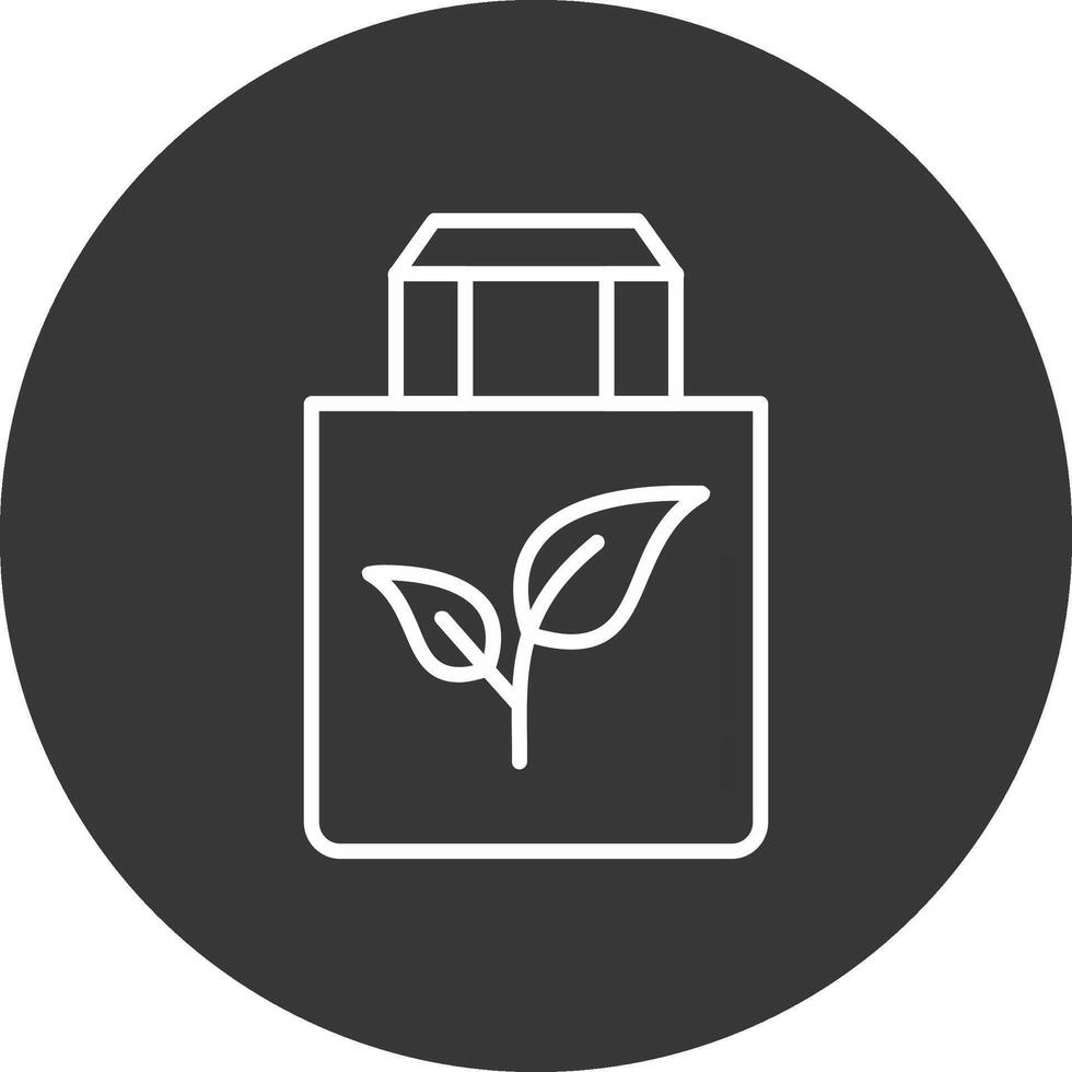 eco bolso línea invertido icono diseño vector