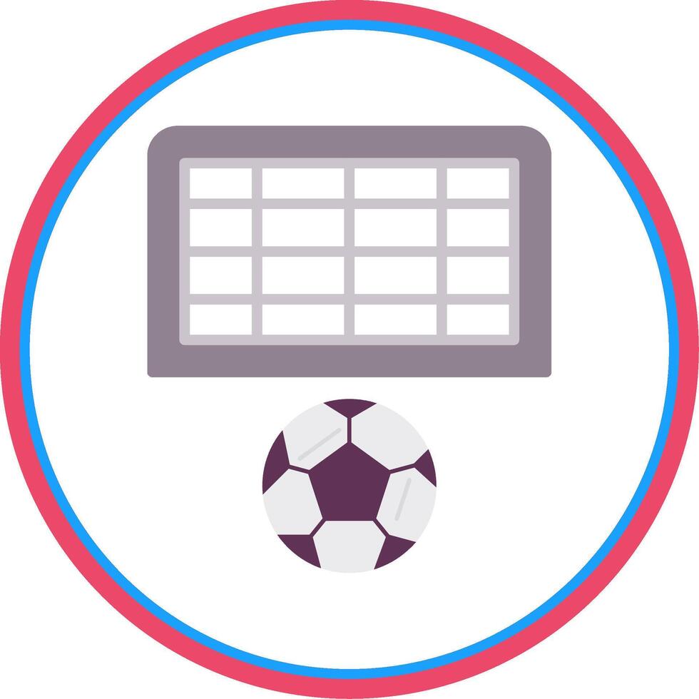Football Goal Flat Circle Icon vector