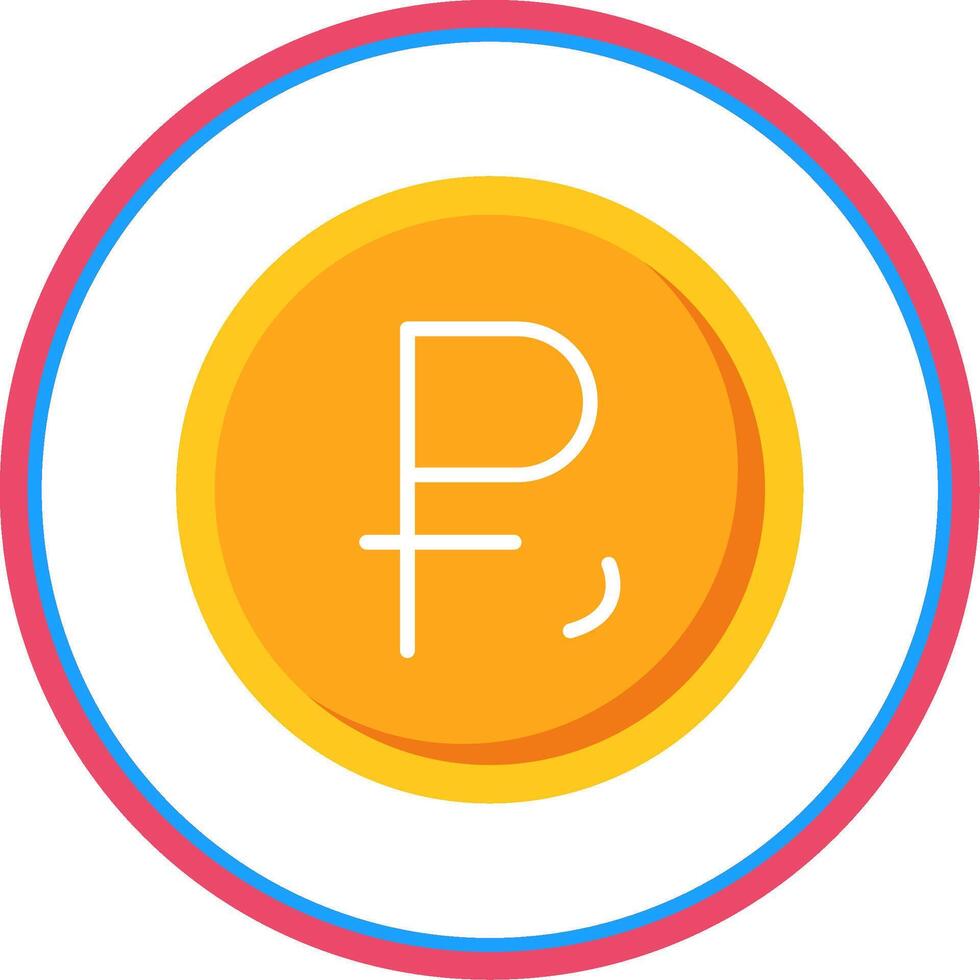 Ruble Flat Circle Icon vector