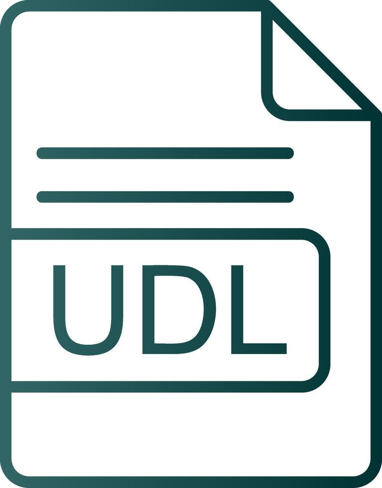 UDL File Format Line Gradient Icon vector