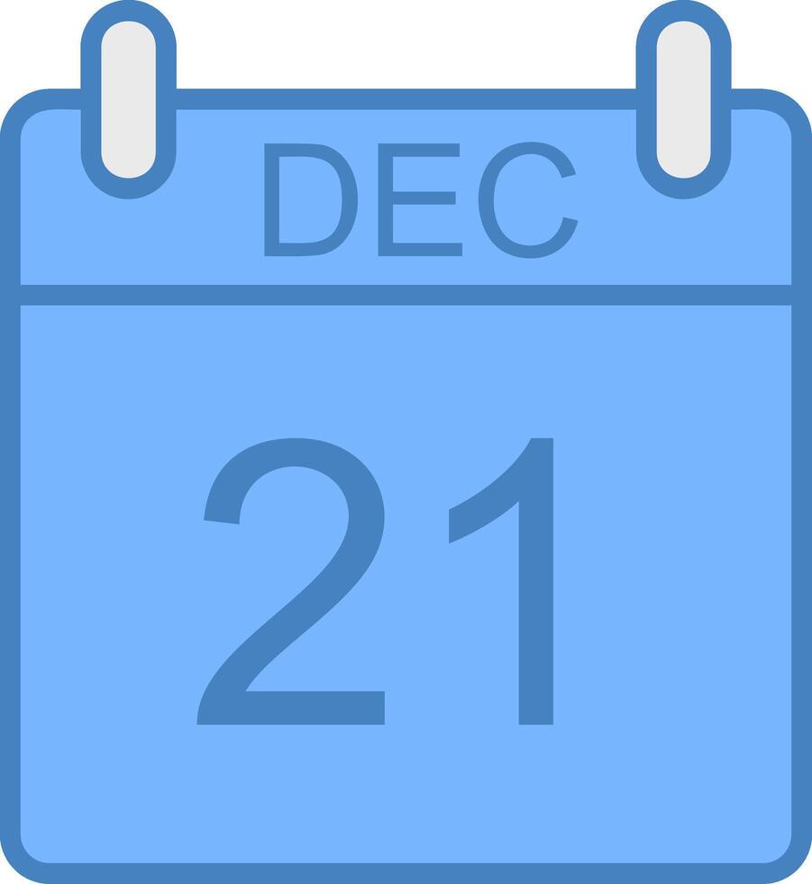 December Line Filled Blue Icon vector