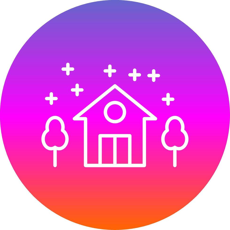 House Line Gradient Circle Icon vector