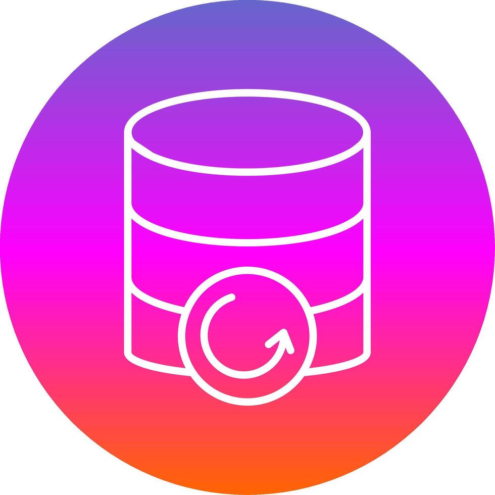 Database Backup Line Gradient Circle Icon vector