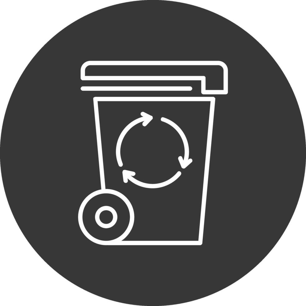 Trash Bin Line Inverted Icon Design vector