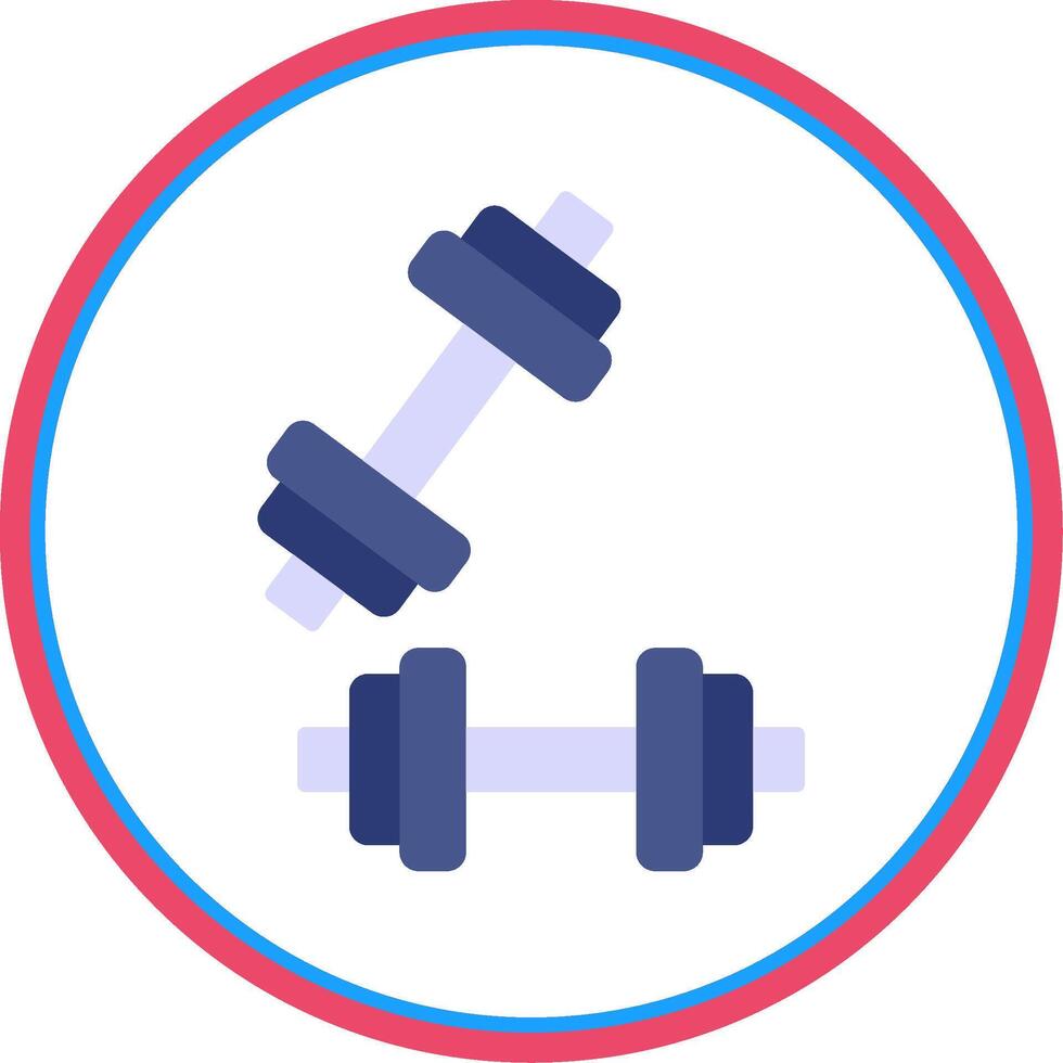 Dumbell Flat Circle Icon vector