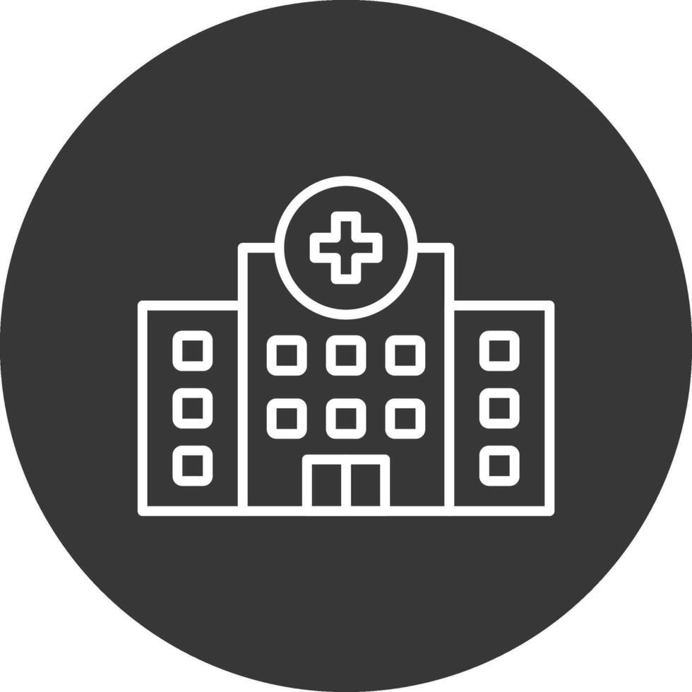 Hospital Line Inverted Icon Design vector