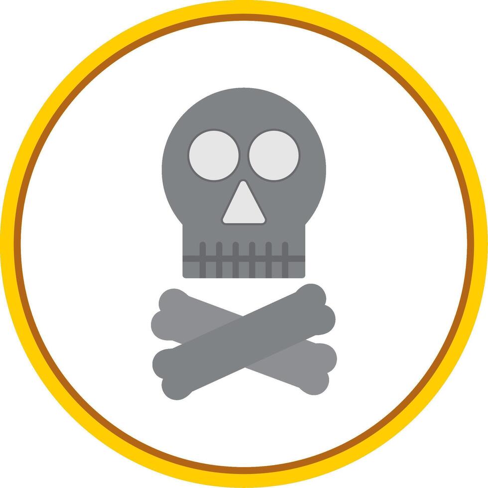 Skull Flat Circle Icon vector