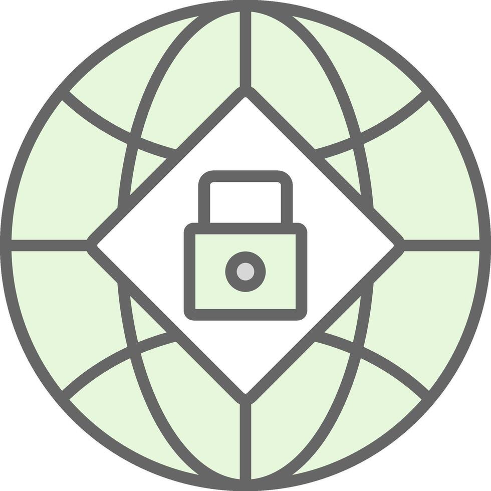Global Security Fillay Icon Design vector