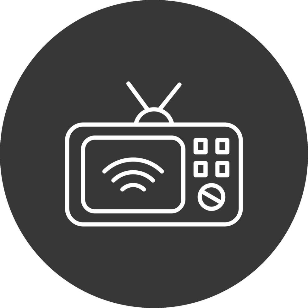 Television Line Inverted Icon Design vector