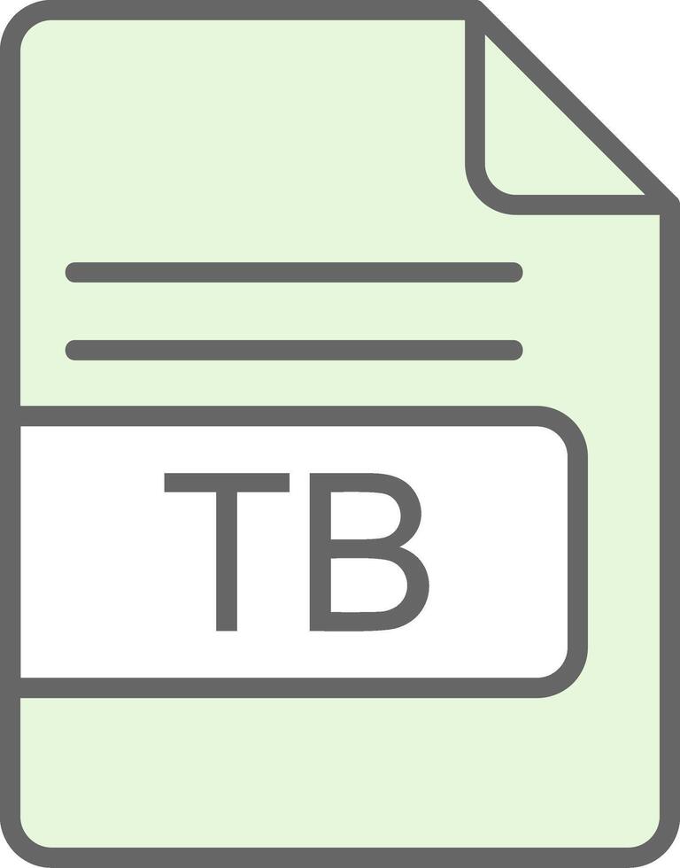 TB File Format Fillay Icon Design vector