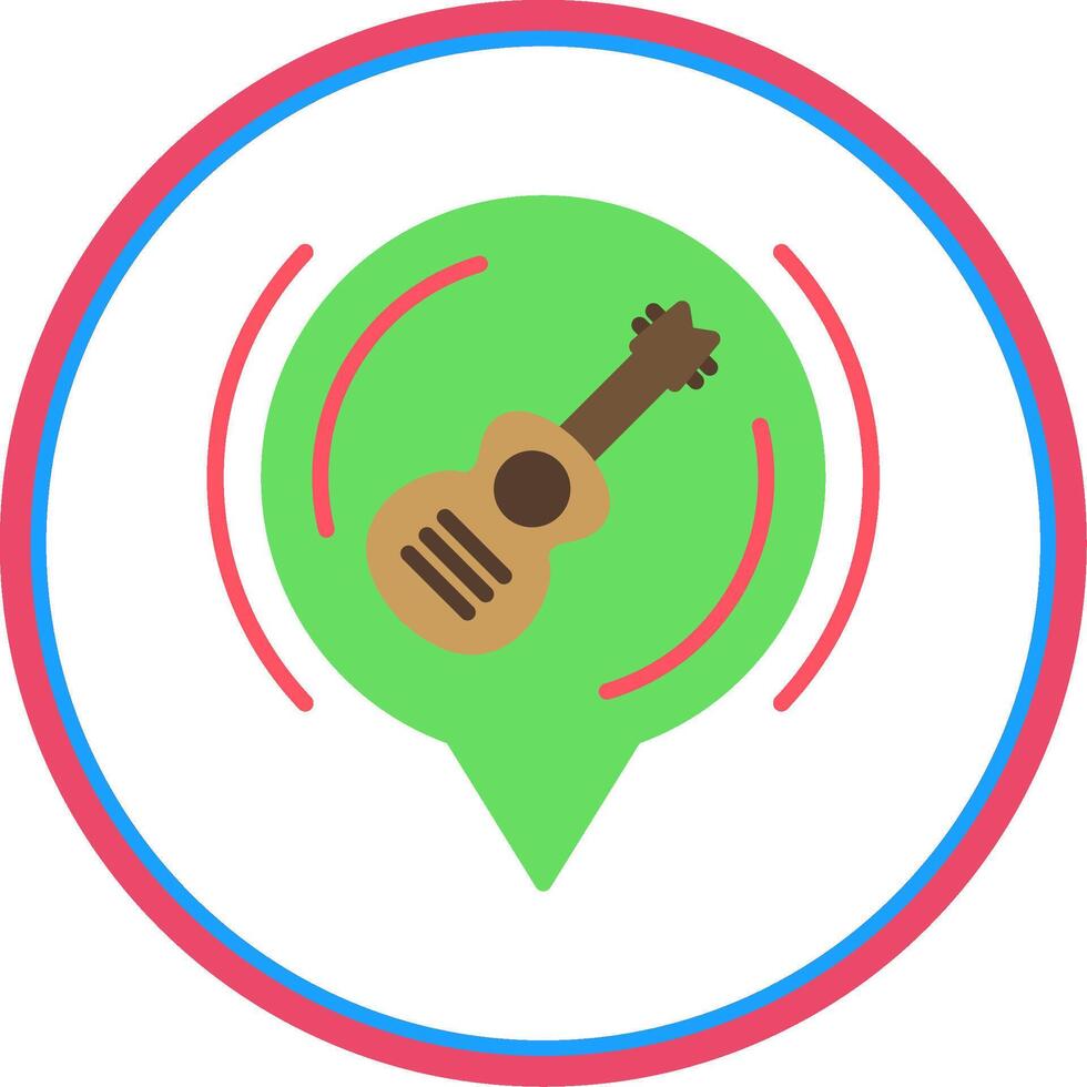 Guitar Flat Circle Icon vector