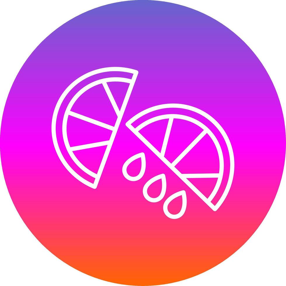 Lemon Slice Line Gradient Circle Icon vector
