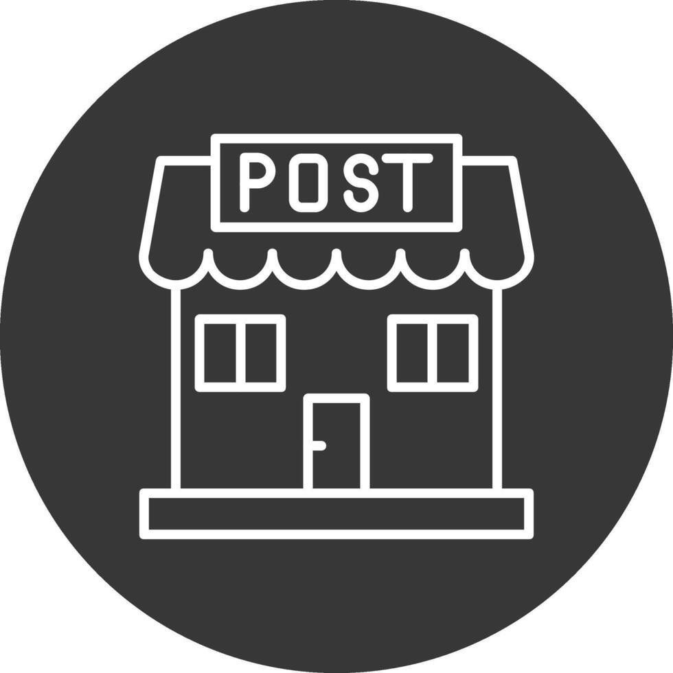 Post Office Line Inverted Icon Design vector