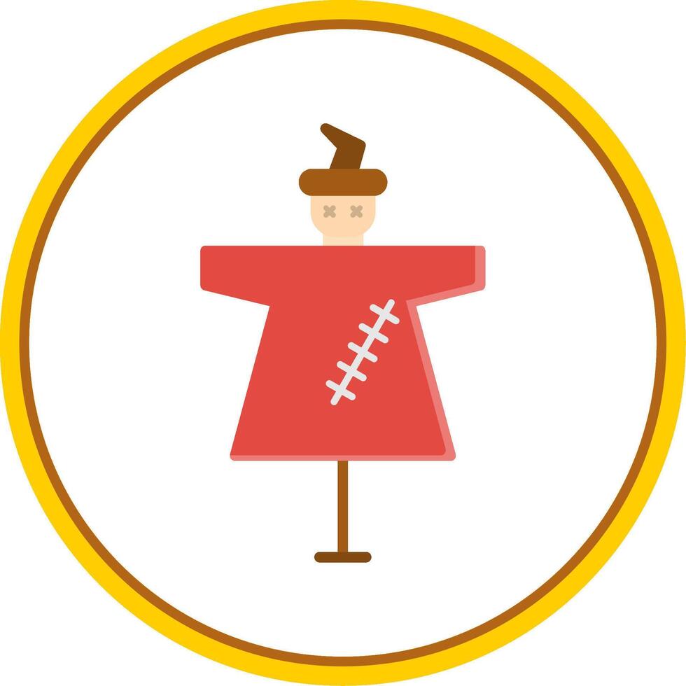 Scarecrow Flat Circle Icon vector