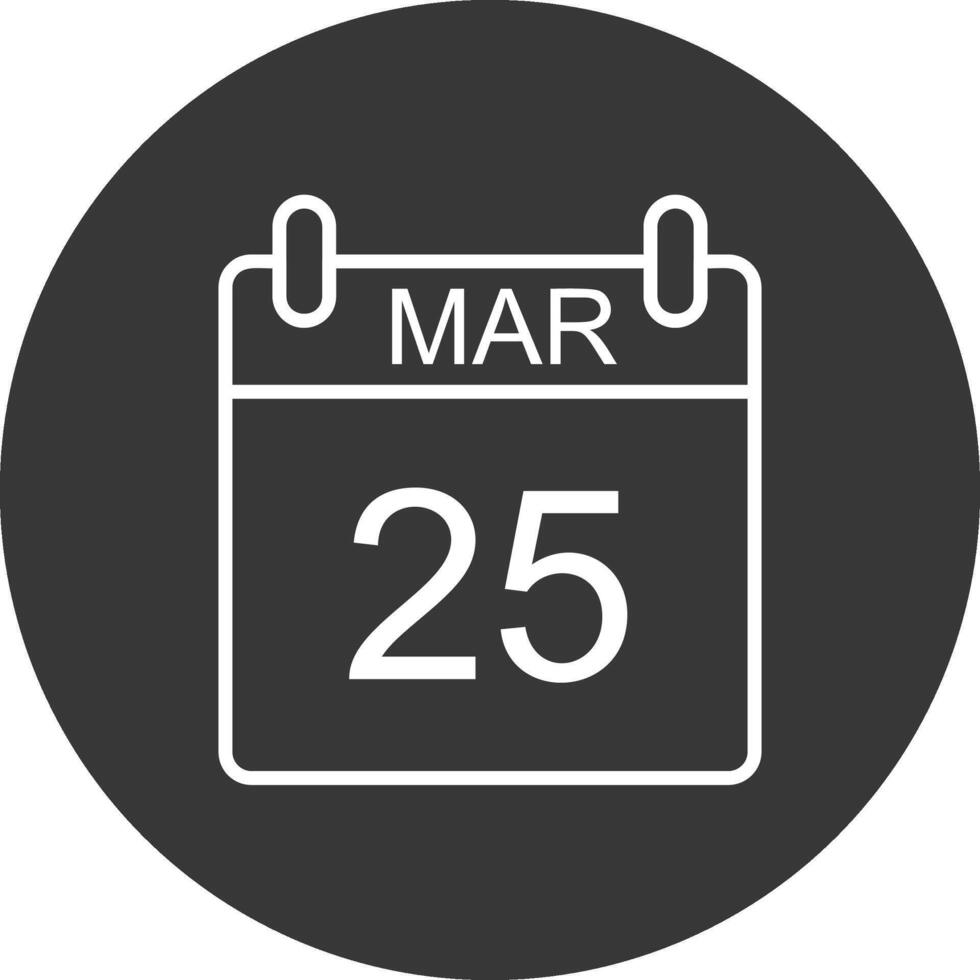 March Line Inverted Icon Design vector