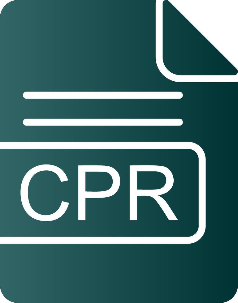 CPR File Format Glyph Gradient Icon vector
