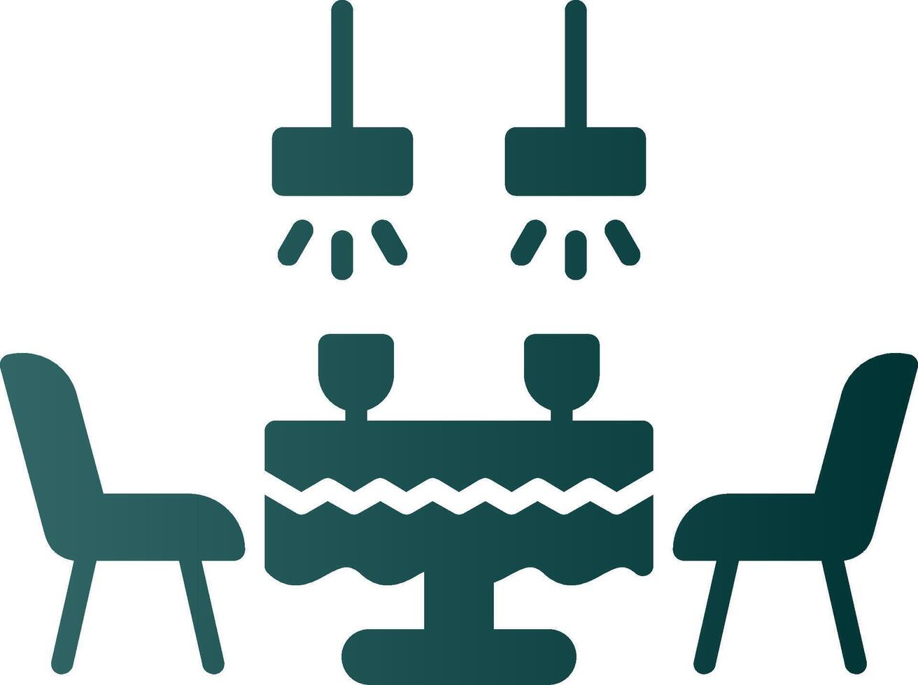Dining Table Glyph Gradient Icon vector