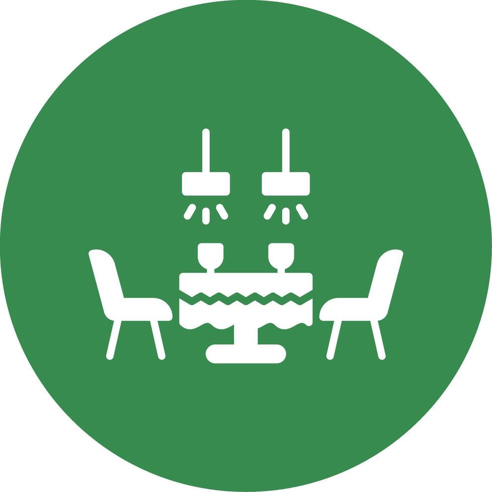 Dining Table Multi Color Circle Icon vector